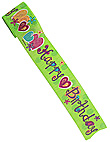Heart whimsy happy birthday 2.5 inch x 30 foot streamer 