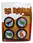 4pc. 2.5 Dinosaur Button