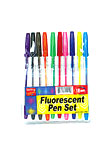 fluorescent ball point pens 10 pack